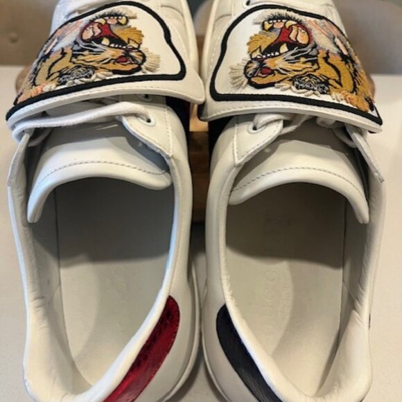 Men's Gucci New Ace Tiger Strap Sneakers size 8.5 - Picture 6 of 10